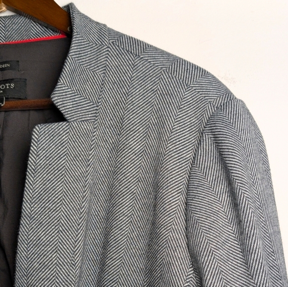 Talbots Aberdeen Herringbone Knit Blazer Jacket Cotton Blend One Button‎ 22 - Picture 3 of 8